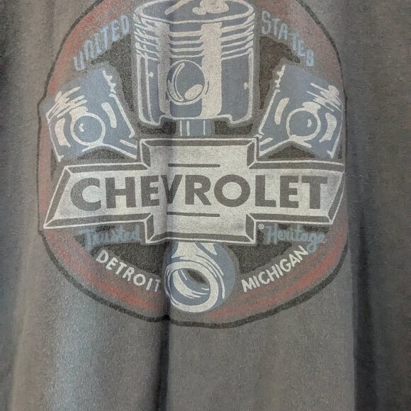 GM Chevrolet Detroit Michigan Men's XL Graphic T-Shirt, Gray, 100% Cotton - Picture 3 of 11